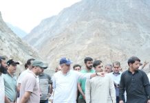 Aleem Khan visits GB, inspects ongoing rehabilitation work after flood