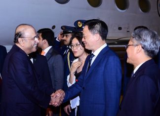 Zardari arrives in Sanya after completing Hunan visit