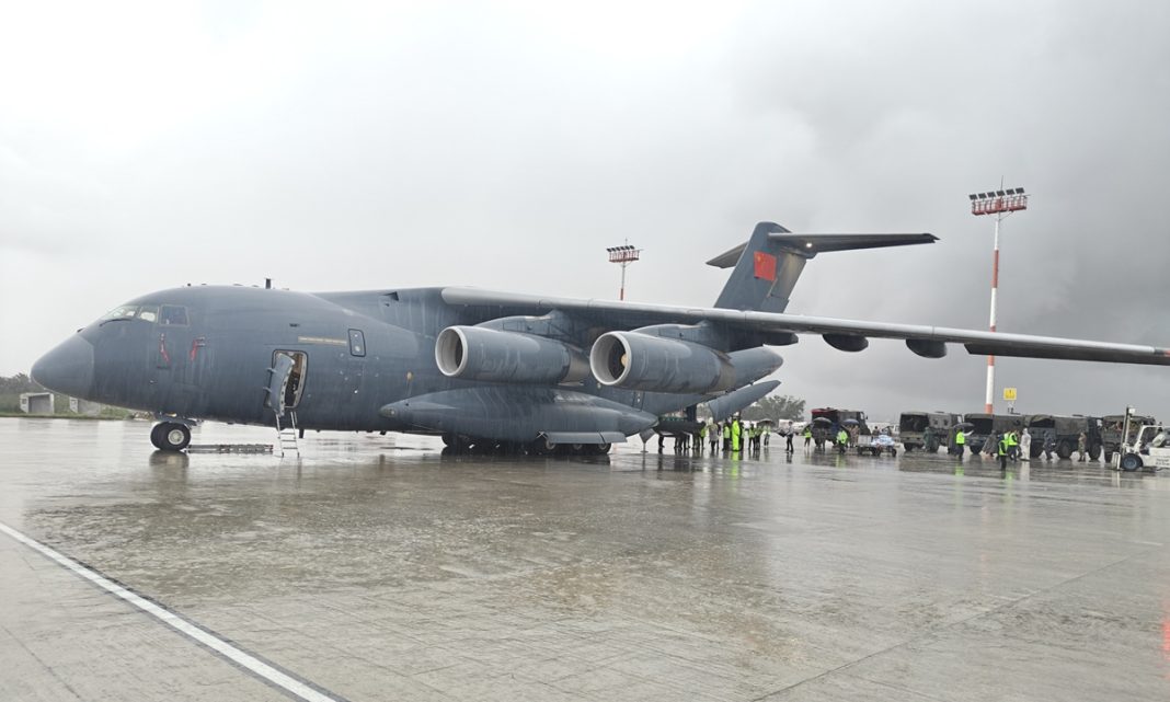Additional emergency humanitarian aid supplies provided by China arrive in Nepal